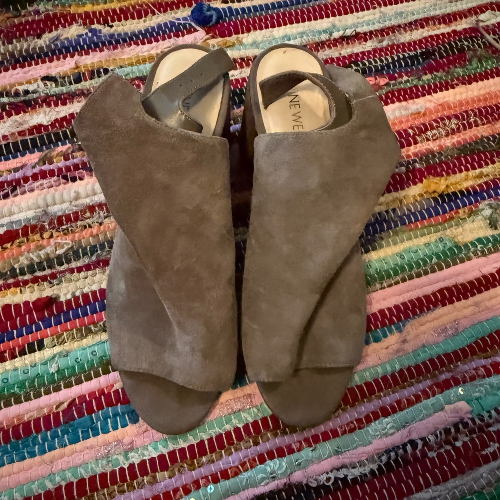 Nine West Brown Heeled Shoes with Suede Finish